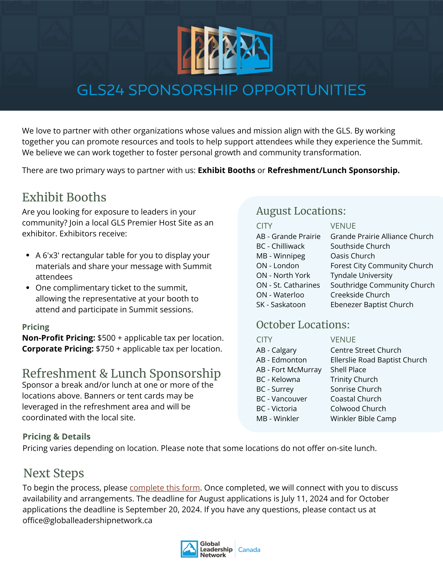 GLS24 Sponsorship opportunities preview image